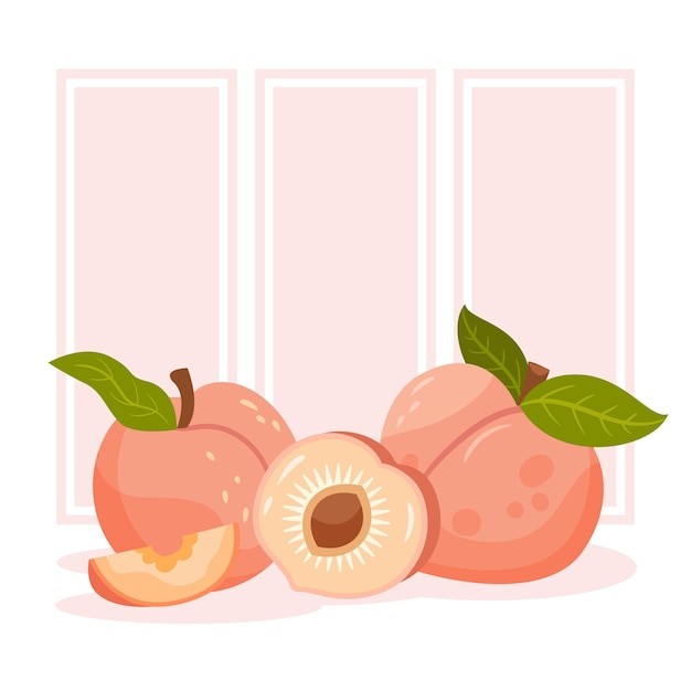 桃子水蜜桃插画元素