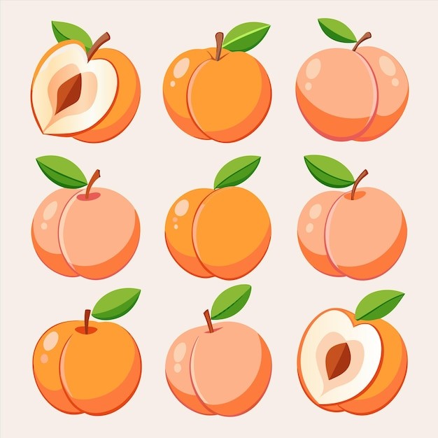 桃子水蜜桃插画元素