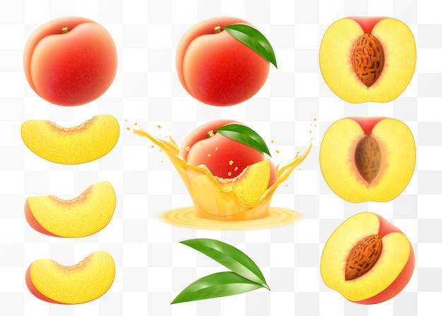 桃子水蜜桃插画元素