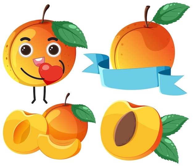 桃子水蜜桃插画元素