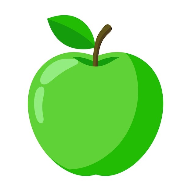 青苹果水果插画元素