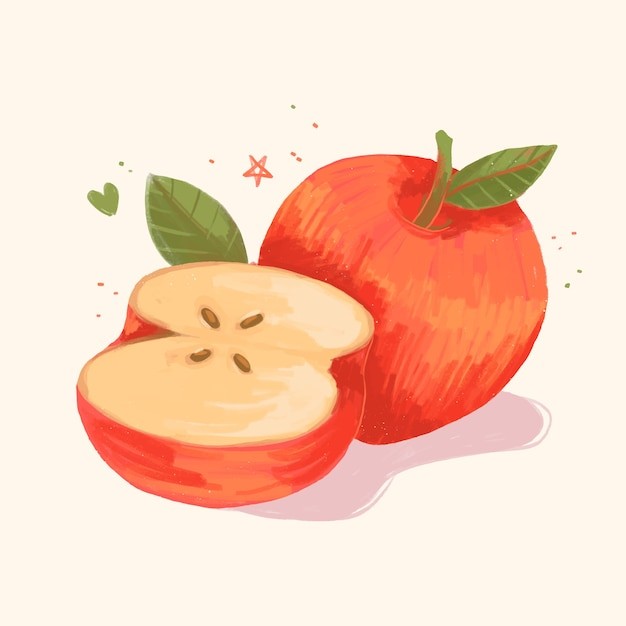 苹果水果插画元素