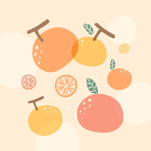 橘子桔子水果元素