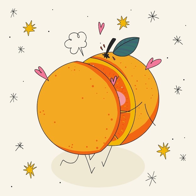 橘子桔子水果元素