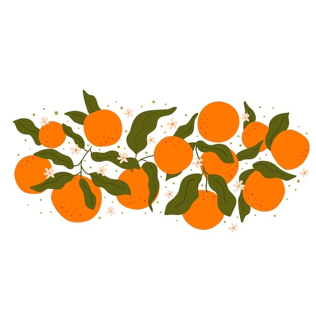 橘子桔子水果元素