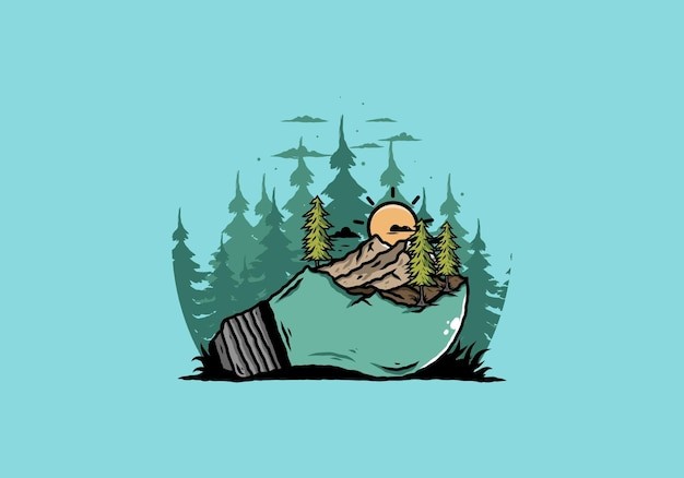 灯泡山风景插画