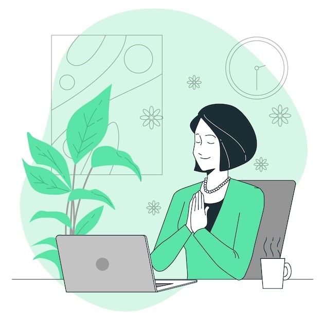 心灵平静兴平气和插画