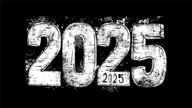 2025年新年艺术数字元素