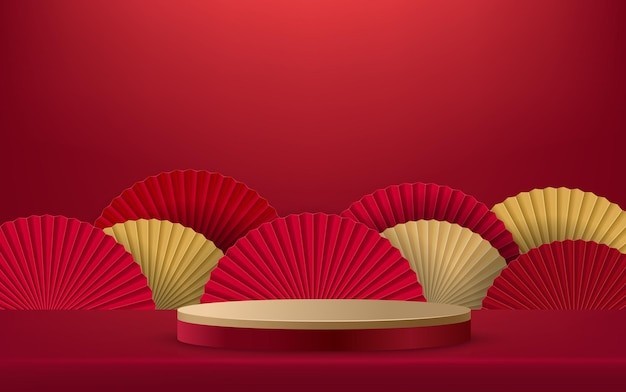 中国风中式红色华丽产品背景