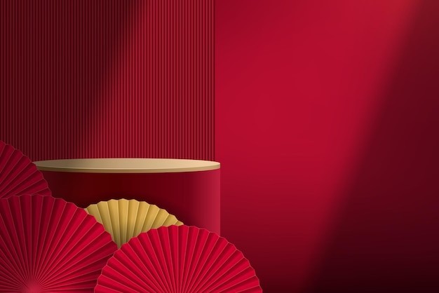 中国风中式红色华丽产品背景