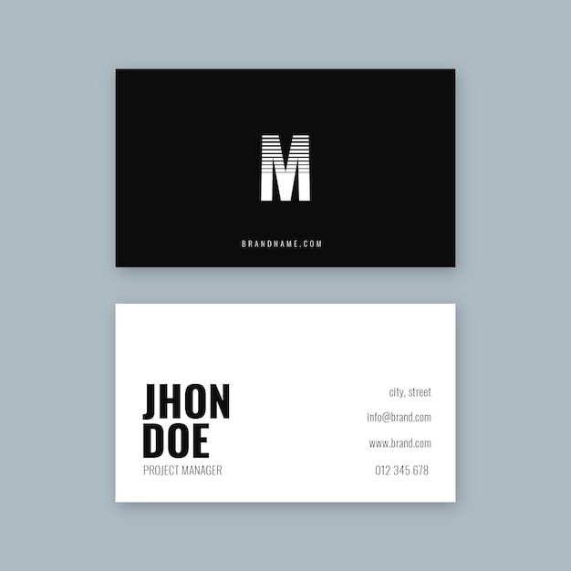 极简商务简约名片模板