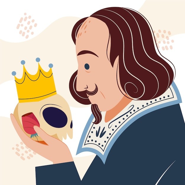 手绘扁平莎士比亚