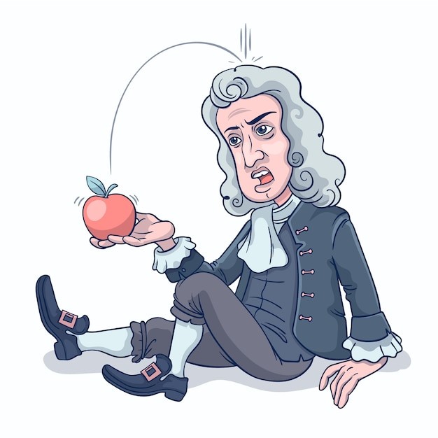 手绘艾萨克·牛顿