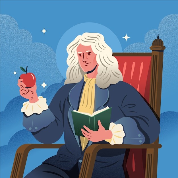 手绘艾萨克·牛顿