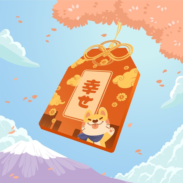 日系招财猫祈福牌御守