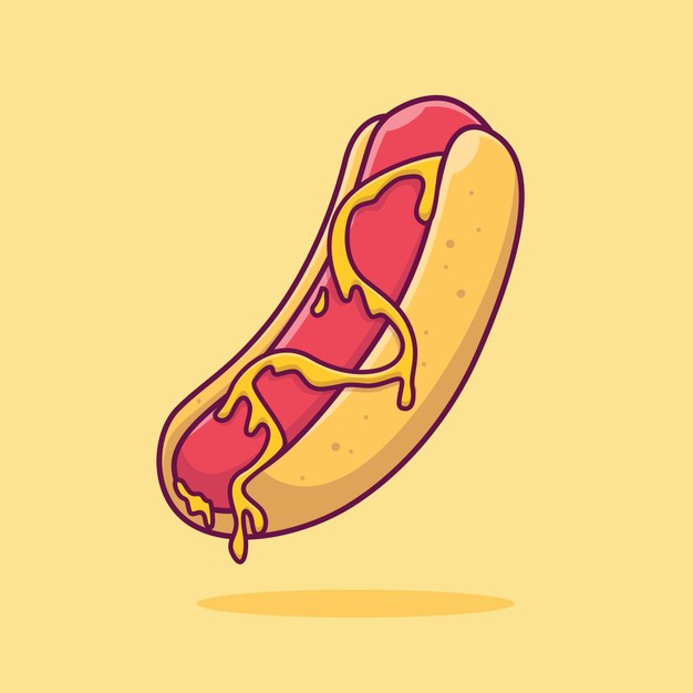 卡通热狗美食插画