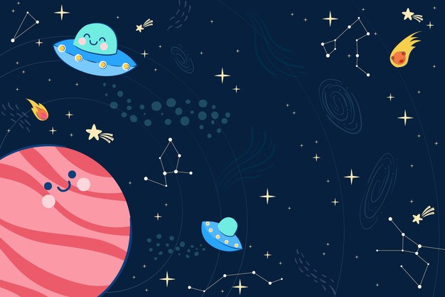 可爱宇宙星空插画