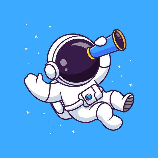 太空中的可爱宇航员卡通形象