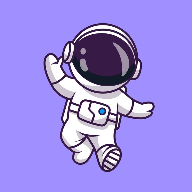 可爱卡通宇航员太空探索形象
