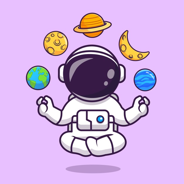 宇航员冥想星球图案