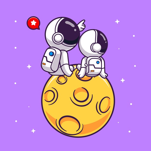 太空探索主题可爱宇航员插画