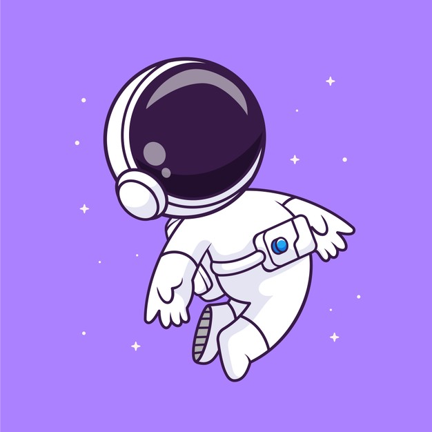 可爱宇航员太空探险卡通插画