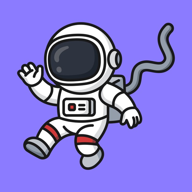 可爱卡通宇航员太空探索形象