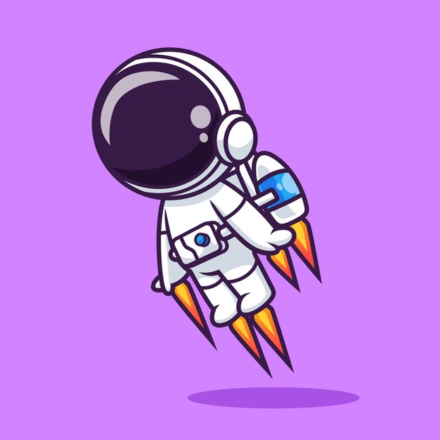 Q版宇航员太空探索主题设计素材